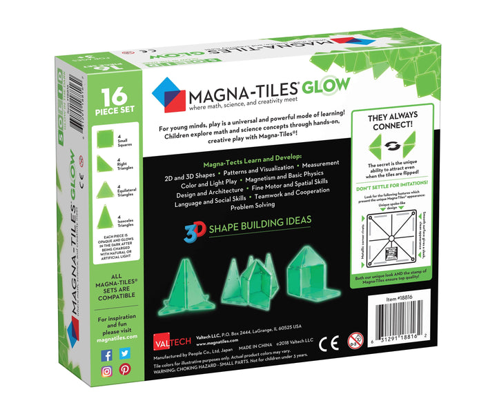 Magna-Tiles® Glow in the Dark 16-Piece Set - The Crib