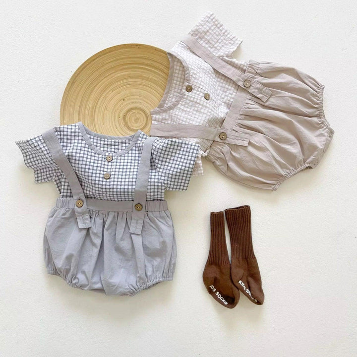 Ezekiel Suspender Romper - The Crib