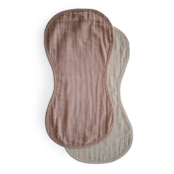 mushie burp cloth natural and fog