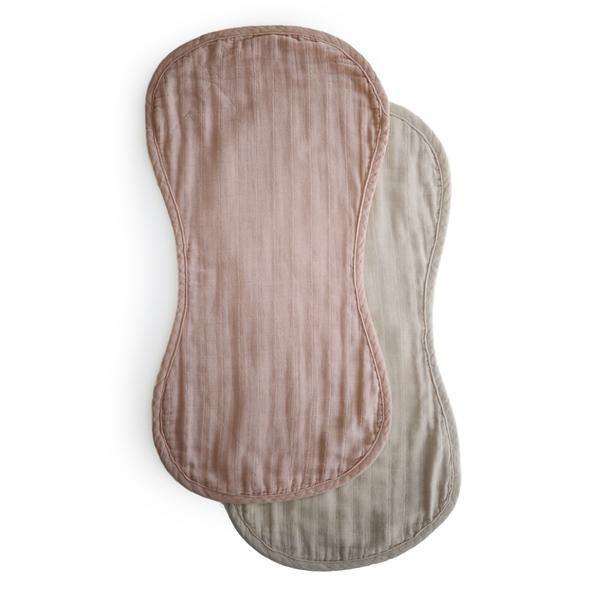 mushie burp cloth blush and fog