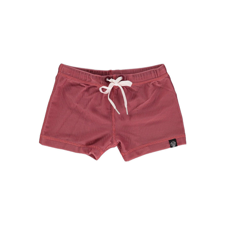 Garnet Ribbed Swim Short - The Crib