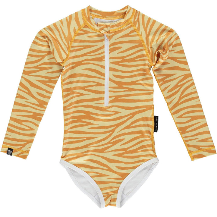 Golden Tiger Long Sleeve Swimsuit - The Crib