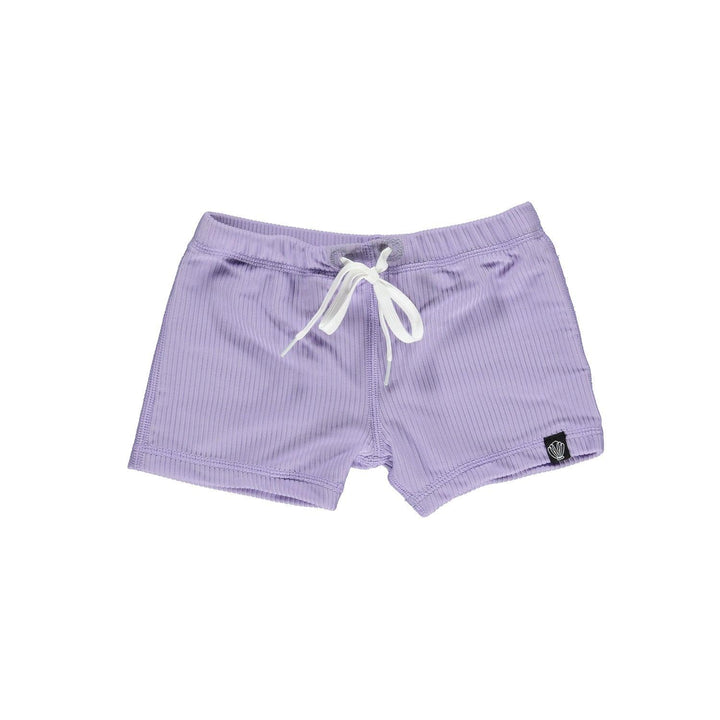 Lavender Ribbed Swim Short - The Crib