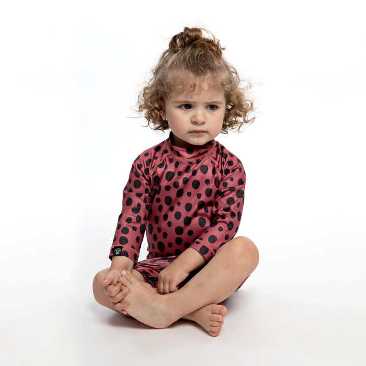 Red Velvet Long Sleeve Baby Swimsuit - The Crib