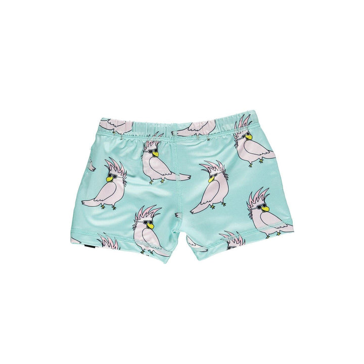 beach & bandits crazy cockatoo swimshort mint back