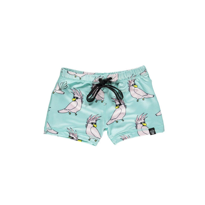 beach & bandits crazy cockatoo swimshort mint front