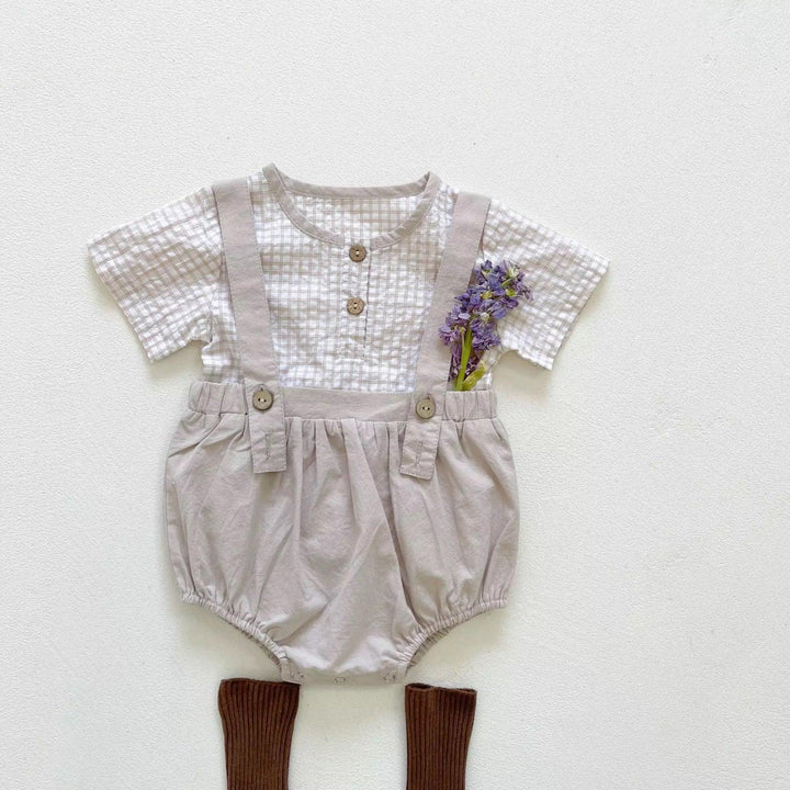 Ezekiel Suspender Romper - The Crib