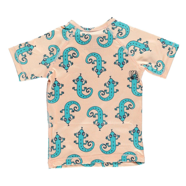 Green Lizard Kids T-Shirt - Peach