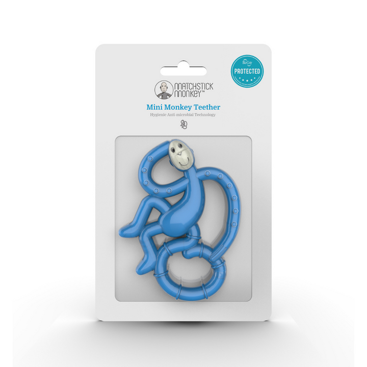 Matchstick Monkey Mini Monkey Teether Blue