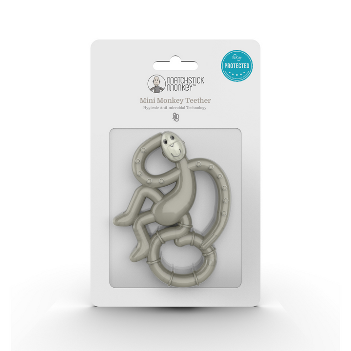 Matchstick Monkey Mini Monkey Teether Grey