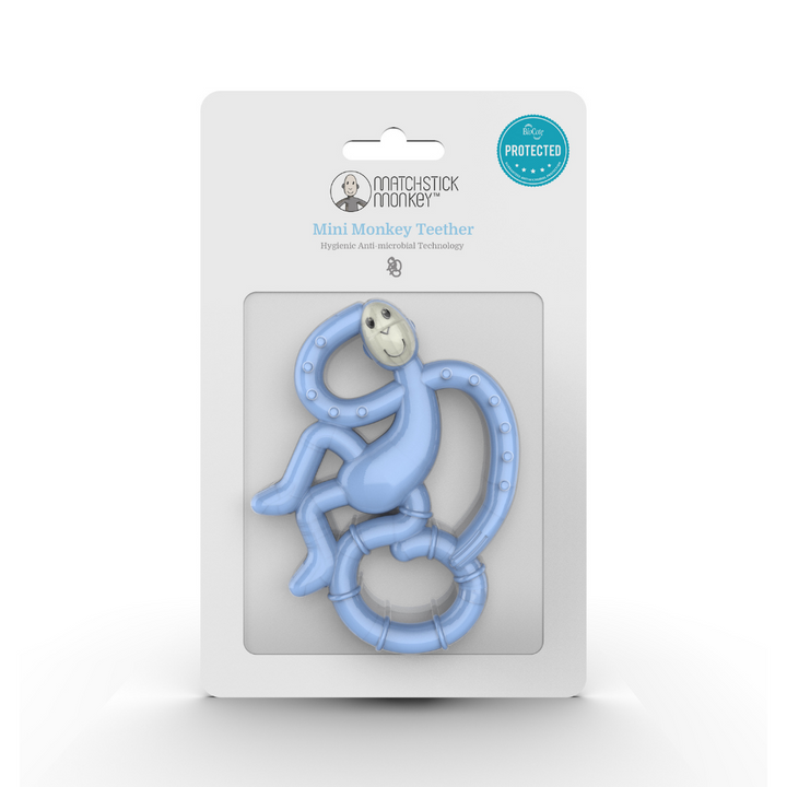 Matchstick Monkey Mini Monkey Teether Light Blue