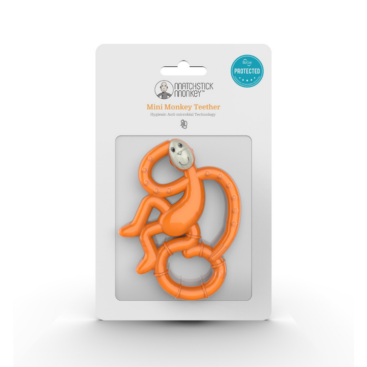 Matchstick Monkey Mini Monkey Teether Orange