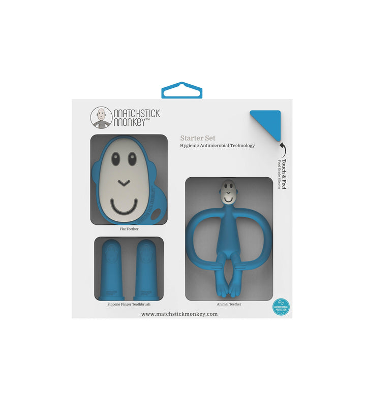 Matchstick Monkey Teething Starter Set Blue