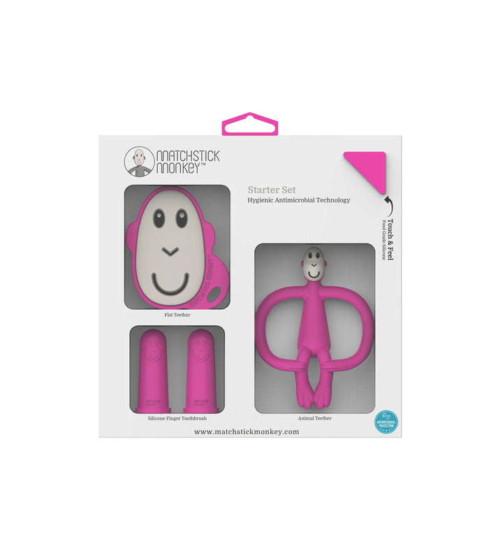 Matchstick Monkey Teething Starter Set Pink